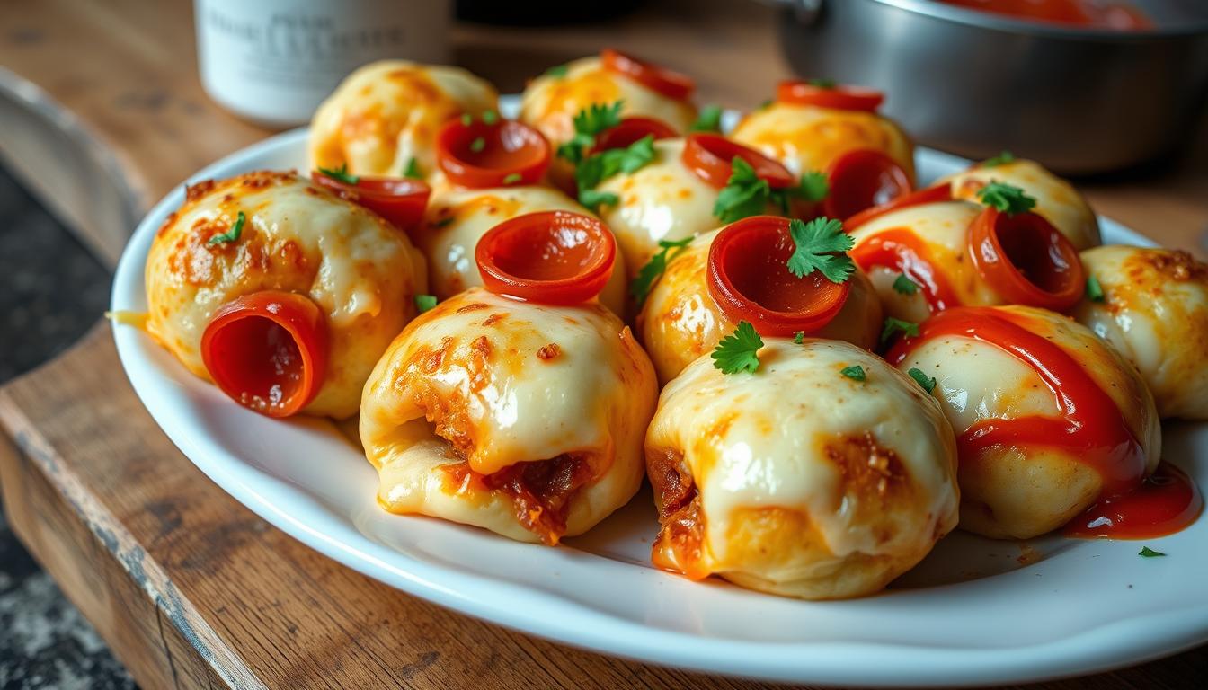 Cheesy pepperoni Pizza Bombs
